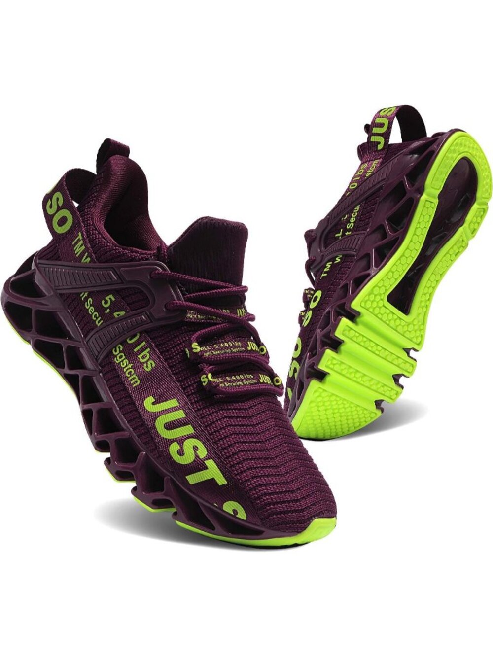 Women's Wine Mesh Comfortable Non Slip Athletic Tennis Walking Blade Sneakers